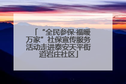 “全民参保·福暖万家”社保宣传服务活动走进泰安天平街道岩庄社区