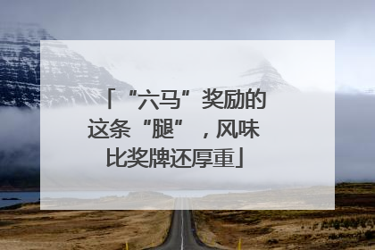“六马”奖励的这条“腿”，风味比奖牌还厚重