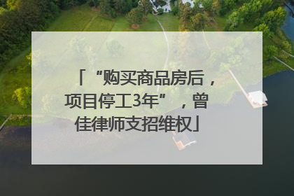 “购买商品房后，项目停工3年”，曾佳律师支招维权