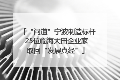 “问道”宁波制造标杆 25位临海大田企业家取回“发展真经”