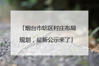 烟台市辖区村庄布局规划，最新公示来了