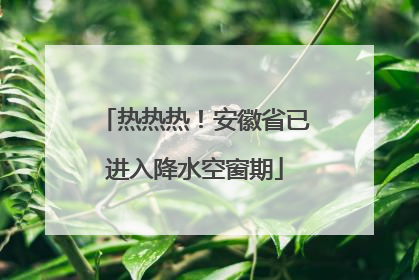 热热热！安徽省已进入降水空窗期