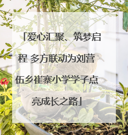 爱心汇聚、筑梦启程 多方联动为刘营伍乡崔寨小学学子点亮成长之路