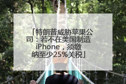 特朗普威胁苹果公司：若不在美国制造iPhone，须缴纳至少25%关税