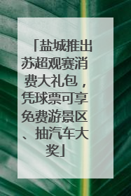 盐城推出苏超观赛消费大礼包，凭球票可享免费游景区、抽汽车大奖