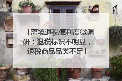 离境退税便利度微调研：退税标识不明显，退税商品品类不足