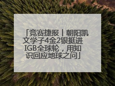 竞赛捷报丨朝阳凯文学子4金2银挺进IGB全球轮，用知识回应地球之问