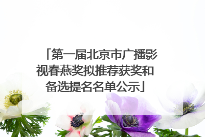 第一届北京市广播影视春燕奖拟推荐获奖和备选提名名单公示