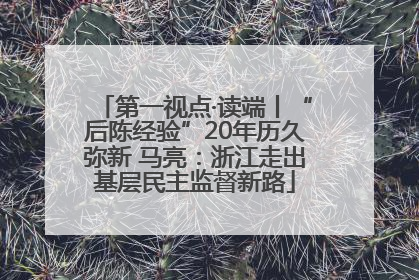 第一视点·读端丨“后陈经验”20年历久弥新 马亮：浙江走出基层民主监督新路