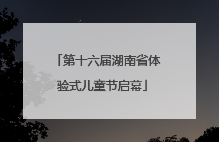 第十六届湖南省体验式儿童节启幕