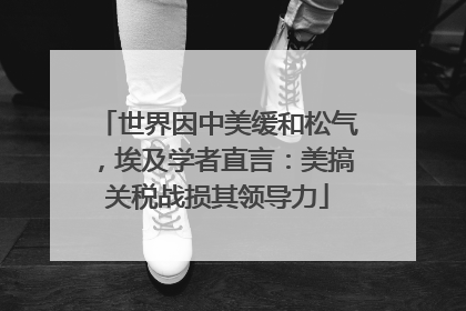 世界因中美缓和松气，埃及学者直言：美搞关税战损其领导力