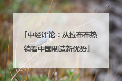 中经评论：从拉布布热销看中国制造新优势