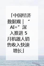 中国经济数据观｜“AI+”深入推进 5月机器人销售收入快速增长