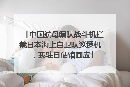 中国航母编队战斗机拦截日本海上自卫队巡逻机，我驻日使馆回应