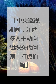 中央巡视期间，江西多人主动向组织交代问题｜打虎拍蝇