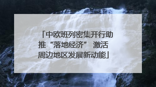 中欧班列密集开行助推“落地经济” 激活周边地区发展新动能