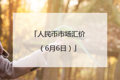 人民币市场汇价（6月6日）