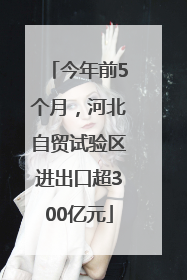 今年前5个月，河北自贸试验区进出口超300亿元