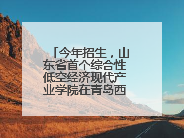 今年招生，山东省首个综合性低空经济现代产业学院在青岛西海岸新区揭牌