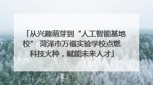 从兴趣萌芽到“人工智能基地校” 菏泽市万福实验学校点燃科技火种，赋能未来人才