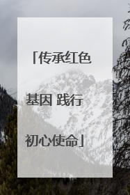 传承红色基因 践行初心使命