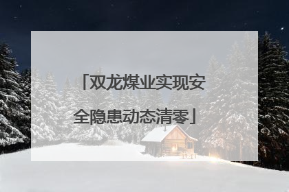 双龙煤业实现安全隐患动态清零