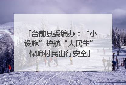 台前县委编办：“小设施”护航“大民生” 保障村民出行安全