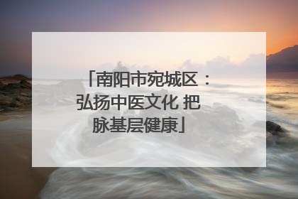 南阳市宛城区：弘扬中医文化 把脉基层健康