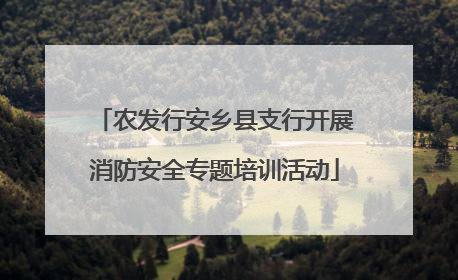 农发行安乡县支行开展消防安全专题培训活动