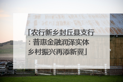 农行新乡封丘县支行：普惠金融润泽实体 乡村振兴再添新翼