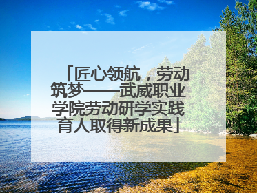 匠心领航，劳动筑梦——武威职业学院劳动研学实践育人取得新成果