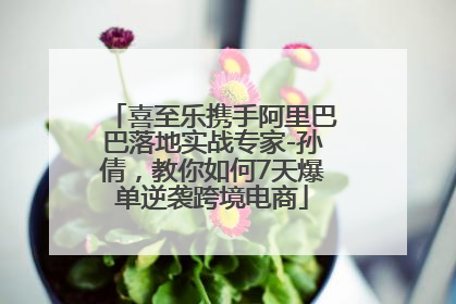 喜至乐携手阿里巴巴落地实战专家-孙倩，教你如何7天爆单逆袭跨境电商