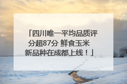 四川唯一平均品质评分超87分 鲜食玉米新品种在成都上线！