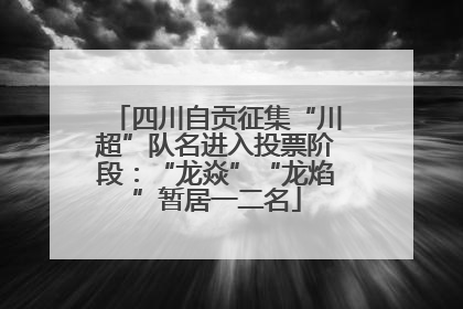 四川自贡征集“川超”队名进入投票阶段：“龙焱”“龙焰”暂居一二名