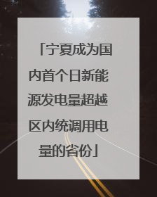 宁夏成为国内首个日新能源发电量超越区内统调用电量的省份