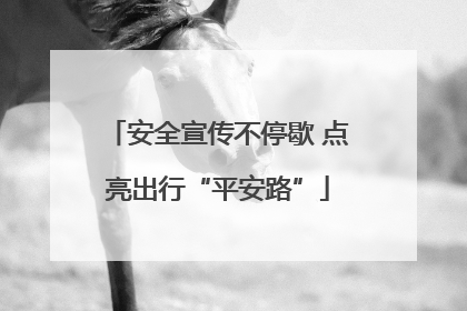 安全宣传不停歇 点亮出行“平安路”