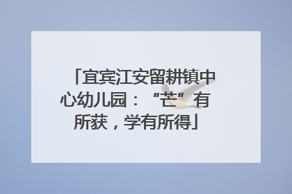 宜宾江安留耕镇中心幼儿园：“芒”有所获，学有所得