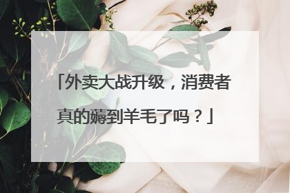 外卖大战升级，消费者真的薅到羊毛了吗？