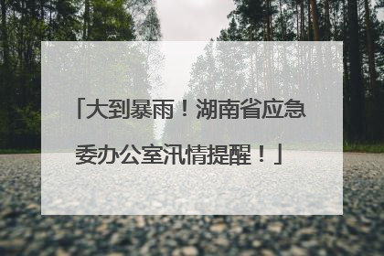大到暴雨！湖南省应急委办公室汛情提醒！