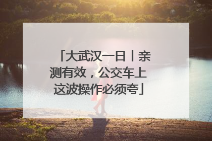 大武汉一日丨亲测有效，公交车上这波操作必须夸