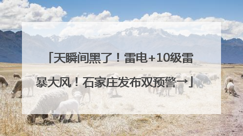 天瞬间黑了！雷电+10级雷暴大风！石家庄发布双预警→