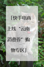 快手电商上线“云南消费券”购物专区