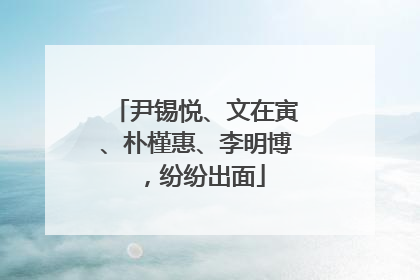 尹锡悦、文在寅、朴槿惠、李明博，纷纷出面