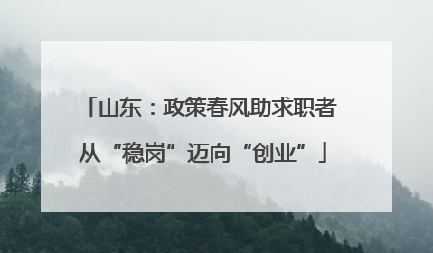山东:政策春风助求职者 从“稳岗”迈向“创业”