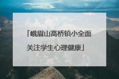 峨眉山高桥镇小全面关注学生心理健康