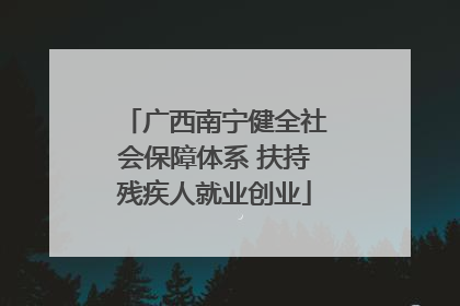 广西南宁健全社会保障体系 扶持残疾人就业创业