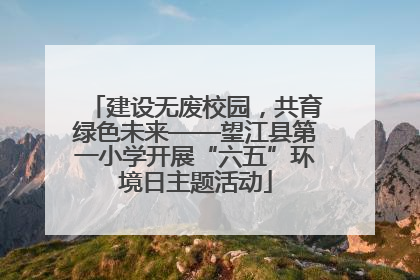 建设无废校园，共育绿色未来——望江县第一小学开展“六五”环境日主题活动