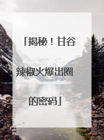 揭秘！甘谷辣椒火爆出圈的密码