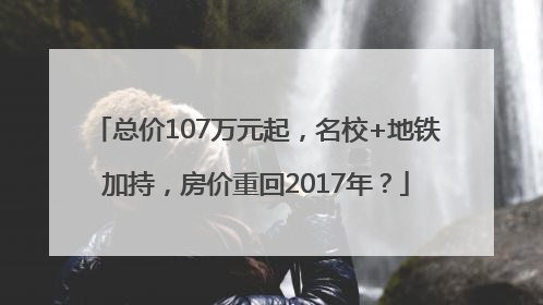 总价107万元起，名校+地铁加持，房价重回2017年？