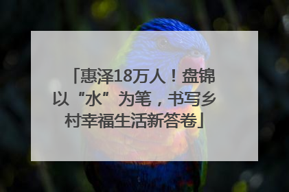 惠泽18万人！盘锦以“水”为笔，书写乡村幸福生活新答卷